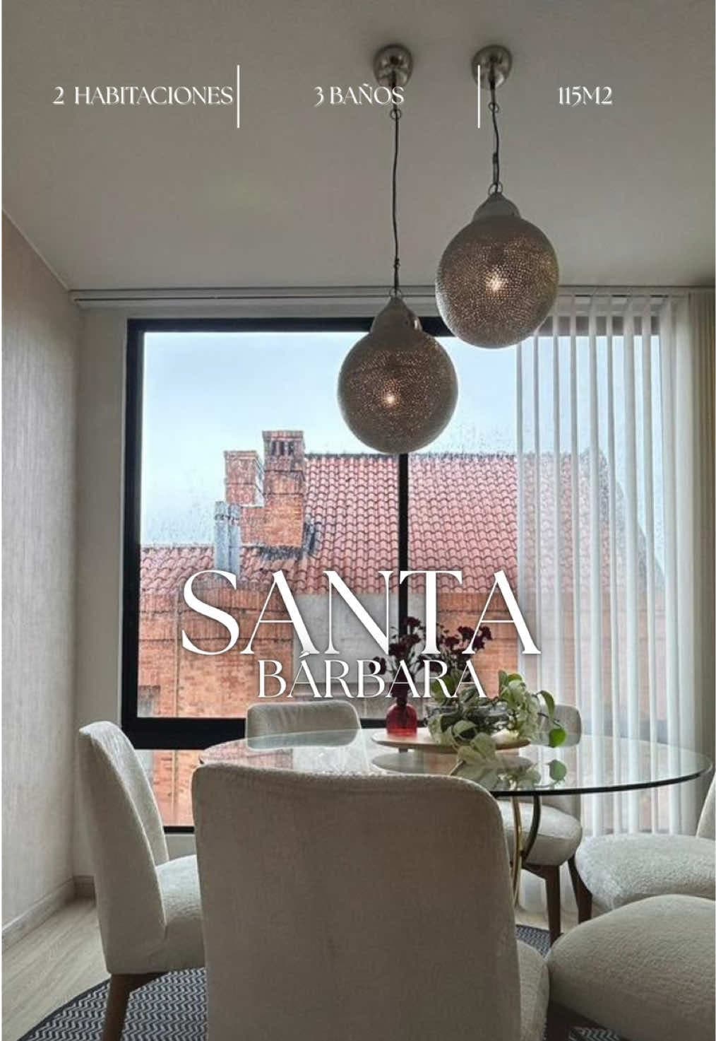 Comedor iluminado del apartamento publicado en Santa Bárbara