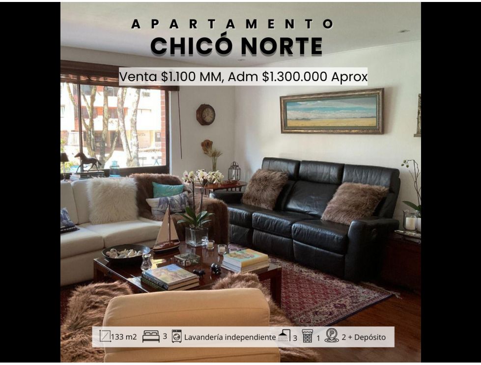 Apartamento venta en Chicó Norte, Bogotá D.C.